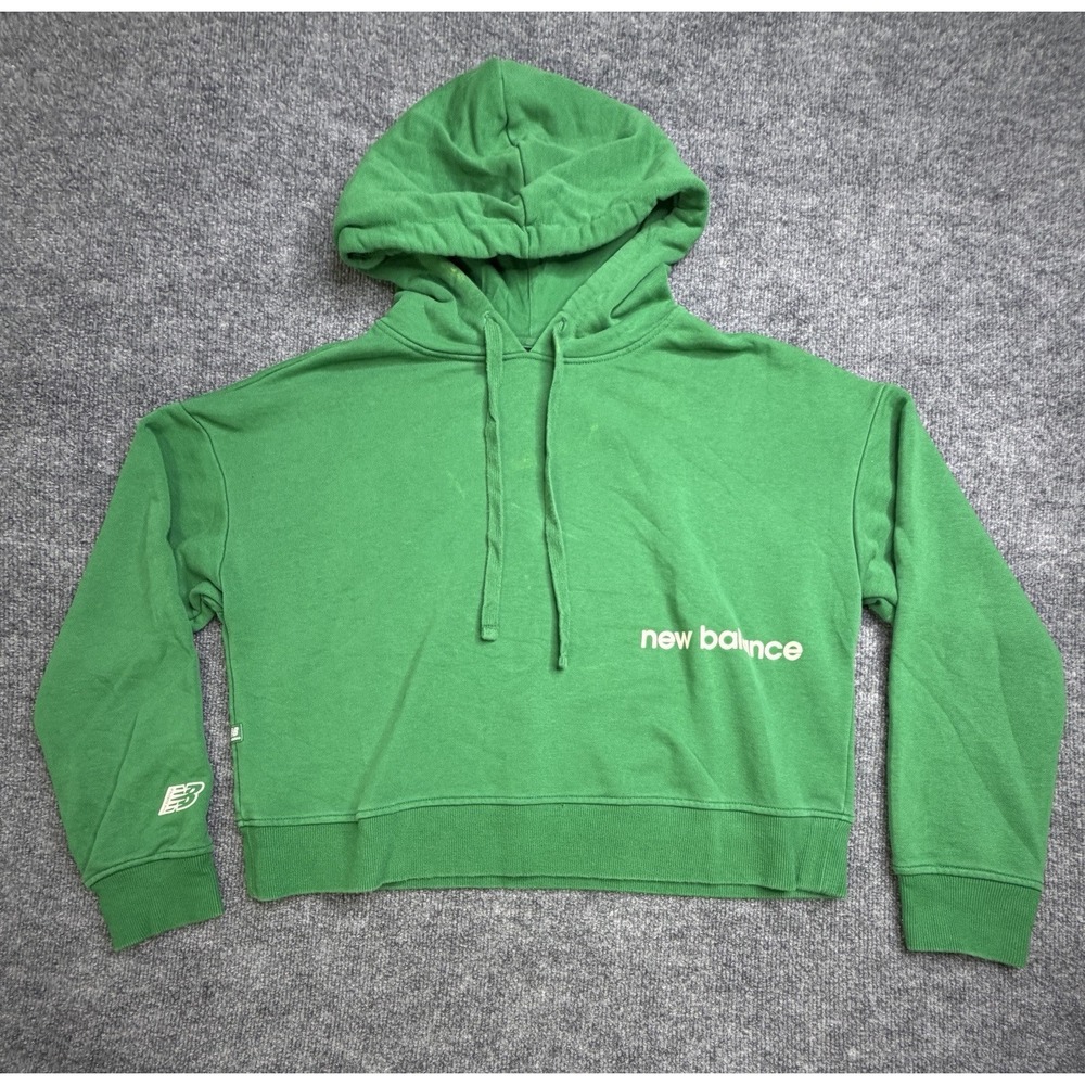 New Balance Hoodie Womens Medium Green Cropped